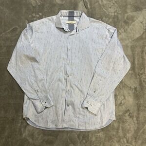Luchiano Visconti Classic Button Up Shirt Mens XL Blue Long Sleeve
